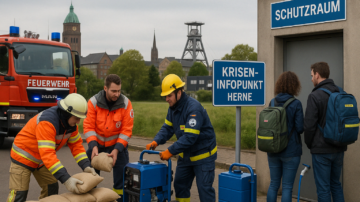 KI generiertes Bild zum Thema Katastrophenschutz und Zivilschutz in Herne